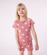 Pyjama short enfant en coton coeurs