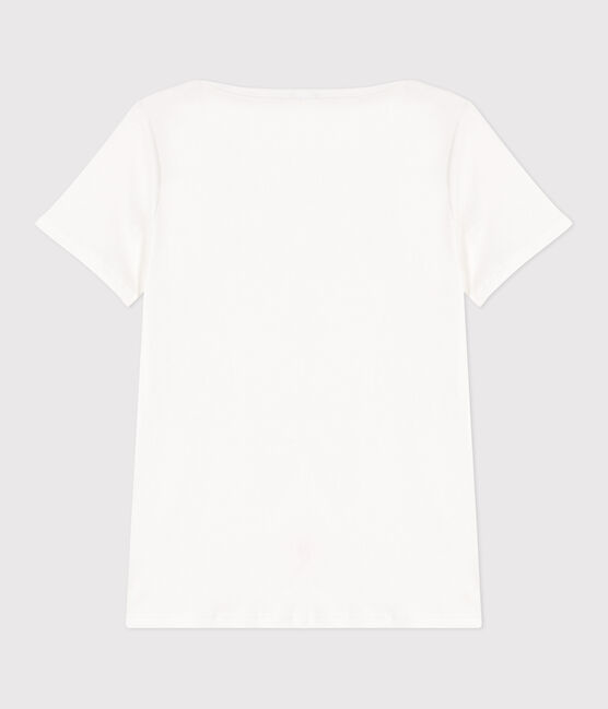 Iconisch dames-T-shirt met admiraalkraag van katoen  wit ECUME