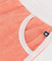 Kindershort van effen katoenen badstof oranje ABRICOT