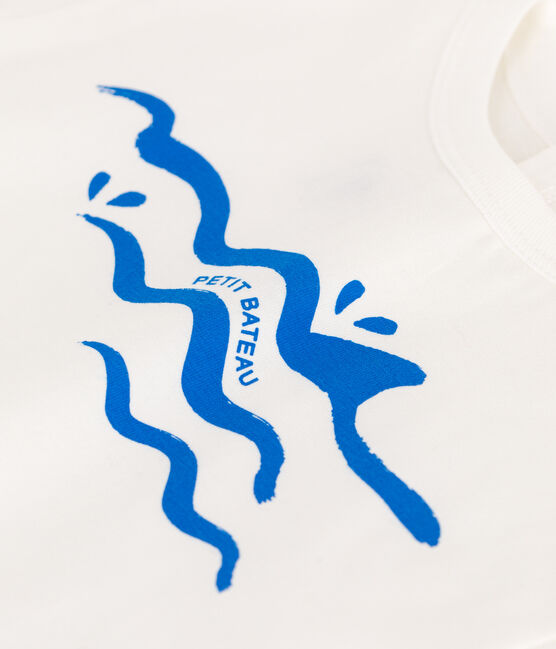 Effen katoenen T-shirt met korte mouwen voor baby's blauw MARSHMALLOW/ PORCELANA