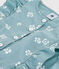 Mouwloze katoenen kinderjumpsuit met bloemenprint blauw PAUL/wit MARSHMALLOW