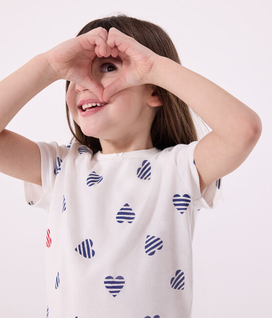 Katoenen kinderpyjama met bloemenprint MARSHMALLOW/ SPI/ MULTICO