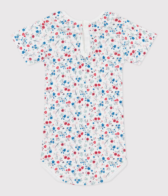 Body à manches courtes bébé en coton, imprimé fleuri blanc MARSHMALLOW/blanc MULTICO