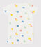 Combinaison courte bébé en coton imprimé blanc MARSHMALLOW/blanc MULTICO