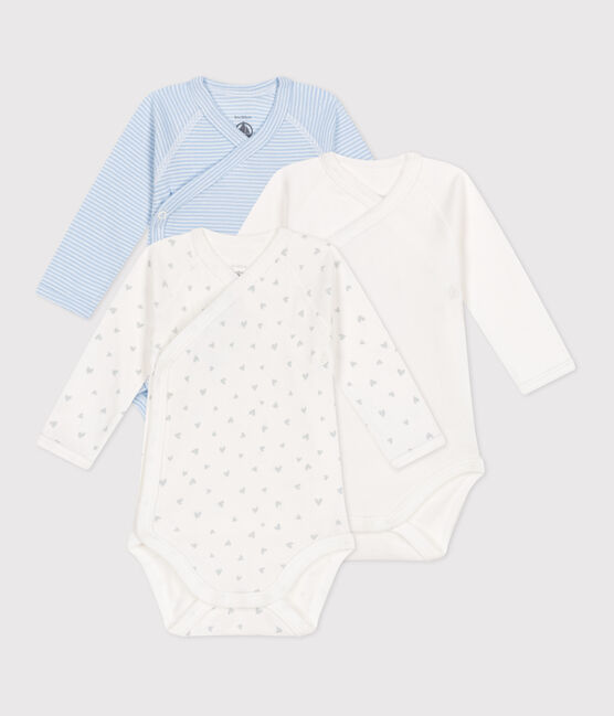 Set van 3 katoenen babyrompertjes met lange mouwen en print variante 1