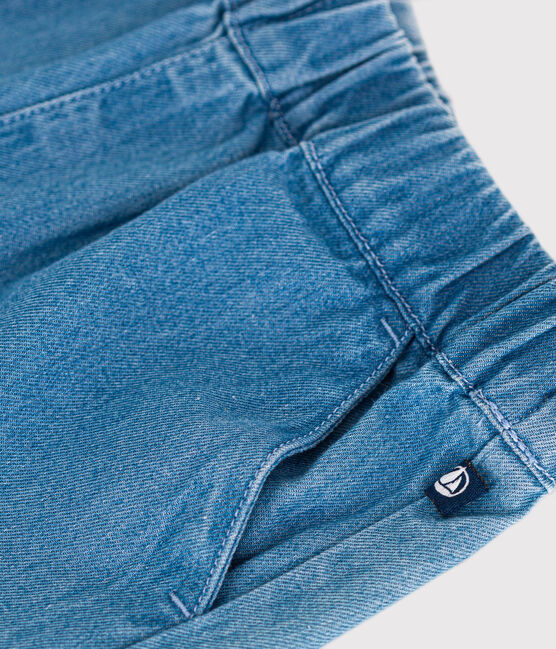 Short van lichte denim voor baby's blauw DENIM CLAIR