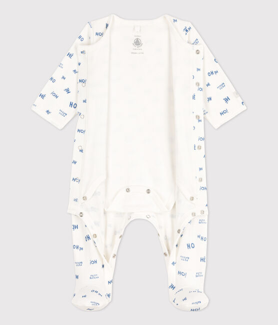 Babypyjama Heho in tubic wit MARSHMALLOW/ CREPUSCULE