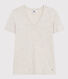 Tee-shirt l'Iconique col V en coton uni femme