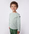 Uniseks katoenen marineshirt met lange mouwen voor kinderen groen MARSHMALLOW/ PALMERAIE