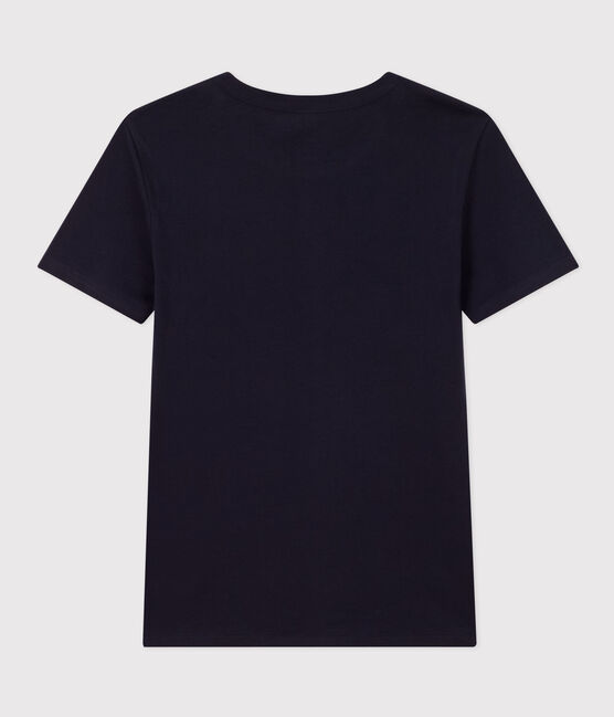 Tee-shirt l'Iconique manches courtes en côte unie femme bleu SMOKING