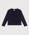 Effen katoenen cardigan voor kinderen blauw SMOKING