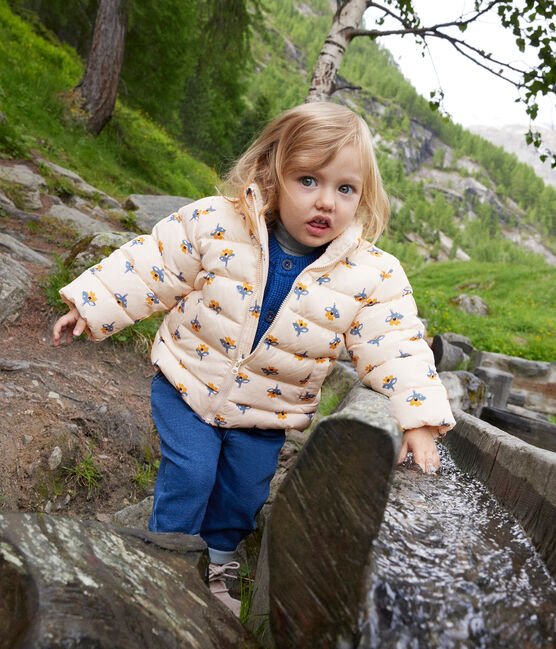 Bedrukt babyjack met oprolbare capuchon wit AVALANCHE/ MULTICO