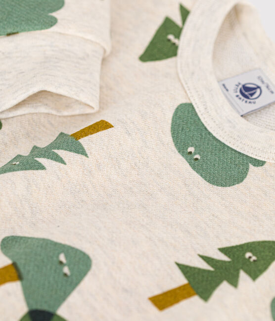 Fleece sweatshirt voor baby's beige MONTELIMAR/wit MULTICO