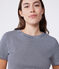 L'Iconique, gestreept T-shirt met korte mouw van ribstof voor dames blauw SMOKING/wit MARSHMALLOW