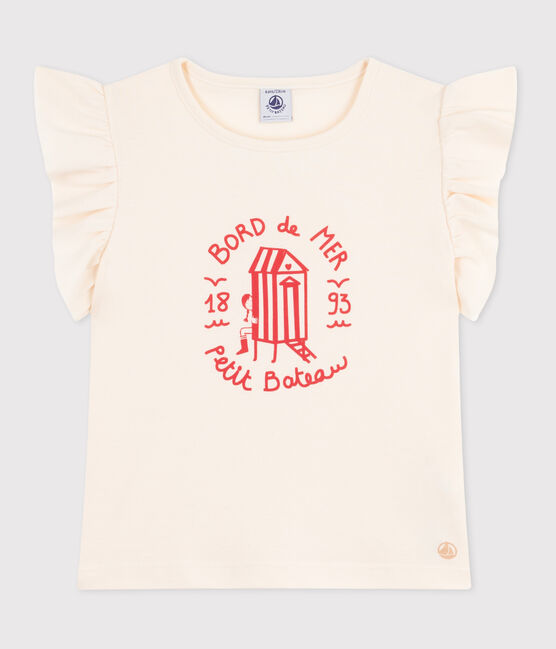 Katoenen T-shirt met korte mouwen en print voor kinderen ecru AVALANCHE