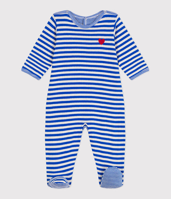 Gestreepte babypyjama in tubic met sluiting op de rug PERSE/ AVALANCHE