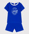 Korte katoenen pyjama voor kinderen blauw PERSE