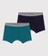 Lot de 2 boxers enfant en coton et élasthanne uni