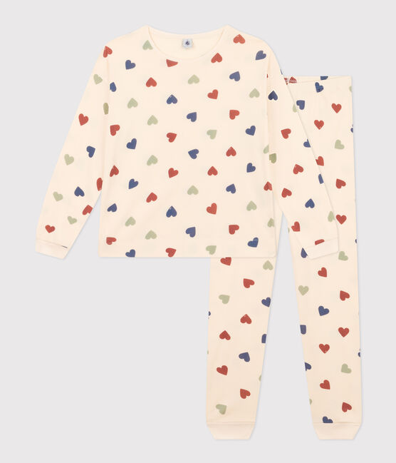Pyjama en coton motif cœur femme blanc AVALANCHE/ MULTICO