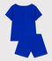 Korte katoenen pyjama voor kinderen blauw PERSE