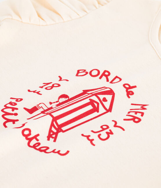 Katoenen T-shirt met korte mouwen en print voor kinderen ecru AVALANCHE
