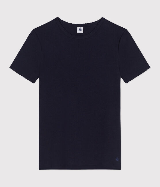 Tee-shirt Femme l'Iconique Cocotte en coton uni bleu SMOKING